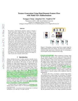 Texture Generation Using Dual-Domain Feature Flow with Multi-View
  Hallucinations