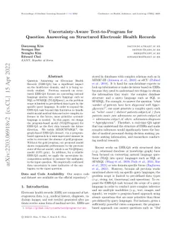 Uncertainty-Aware Text-to-Program for Question Answering on Structured
  Electronic Health Records