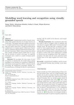 Modelling word learning and recognition using visually grounded speech