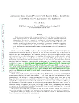 Continuous Time Graph Processes with Known ERGM Equilibria: Contextual
  Review, Extensions, and Synthesis