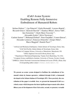 iCub3 Avatar System: Enabling Remote Fully-Immersive Embodiment of
  Humanoid Robots