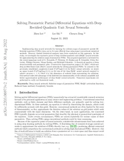 Solving parametric partial differential equations with deep rectified
  quadratic unit neural networks