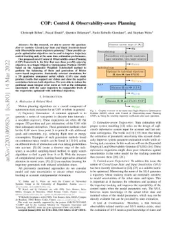 COP: Control & Observability-aware Planning