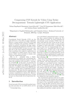 Compressing CNN Kernels for Videos Using Tucker Decompositions: Towards
  Lightweight CNN Applications