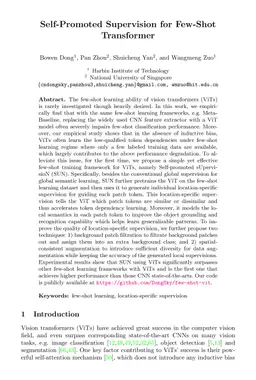 Self-Promoted Supervision for Few-Shot Transformer