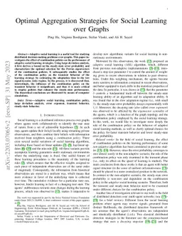 Optimal Aggregation Strategies for Social Learning over Graphs