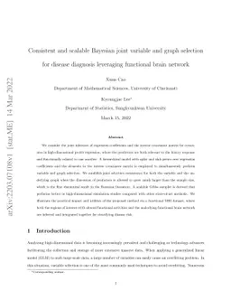 Consistent and scalable Bayesian joint variable and graph selection for
  disease diagnosis leveraging functional brain network