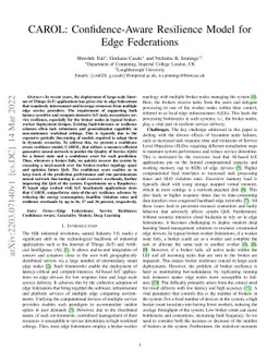 CAROL: Confidence-Aware Resilience Model for Edge Federations