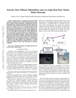 Towards More Efficient EfficientDets and Low-Light Real-Time Marine
  Debris Detection