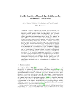 On the benefits of knowledge distillation for adversarial robustness