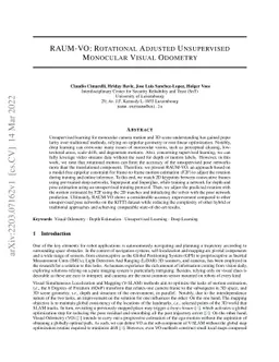 RAUM-VO: Rotational Adjusted Unsupervised Monocular Visual Odometry