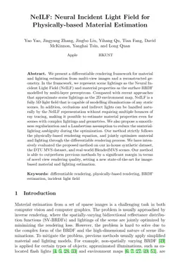 NeILF: Neural Incident Light Field for Physically-based Material
  Estimation