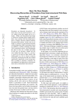 Show Me More Details: Discovering Hierarchies of Procedures from
  Semi-structured Web Data
