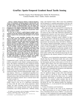 GradTac: Spatio-Temporal Gradient Based Tactile Sensing