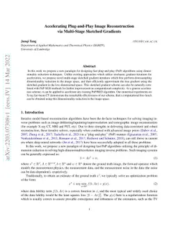 Accelerating Plug-and-Play Image Reconstruction via Multi-Stage Sketched
  Gradients