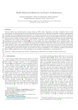 Mobile Behavioral Biometrics for Passive Authentication