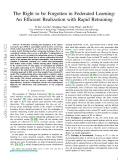 The Right to be Forgotten in Federated Learning: An Efficient
  Realization with Rapid Retraining