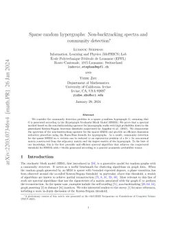 Sparse random hypergraphs: Non-backtracking spectra and community
  detection