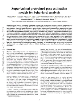 SuperAnimal pretrained pose estimation models for behavioral analysis