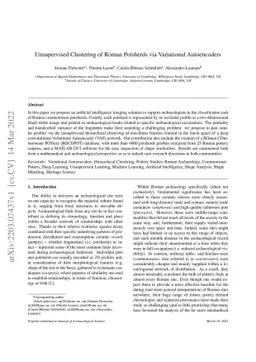 Unsupervised Clustering of Roman Potsherds via Variational Autoencoders