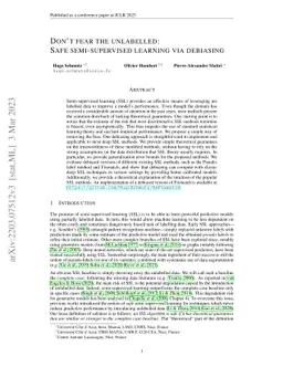 Don't fear the unlabelled: safe semi-supervised learning via simple
  debiasing