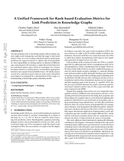 A Unified Framework for Rank-based Evaluation Metrics for Link
  Prediction in Knowledge Graphs