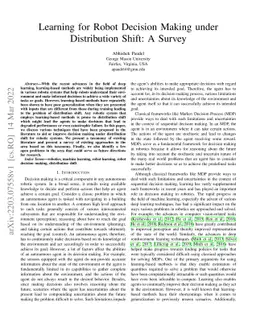 Learning for Robot Decision Making under Distribution Shift: A Survey