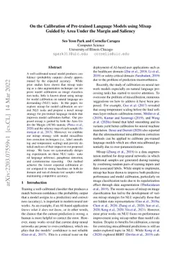 On the Calibration of Pre-trained Language Models using Mixup Guided by
  Area Under the Margin and Saliency