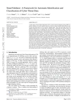SmartValidator: A Framework for Automatic Identification and
  Classification of Cyber Threat Data