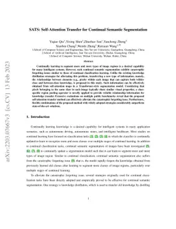 SATS: Self-Attention Transfer for Continual Semantic Segmentation