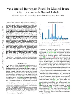 Meta Ordinal Regression Forest for Medical Image Classification with
  Ordinal Labels