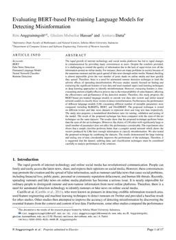 Evaluating BERT-based Pre-training Language Models for Detecting
  Misinformation