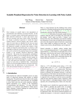 Scalable Penalized Regression for Noise Detection in Learning with Noisy
  Labels