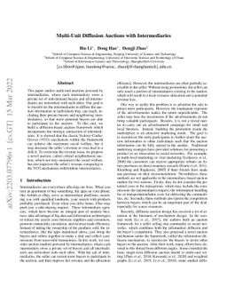 Multi-Unit Diffusion Auctions with Intermediaries