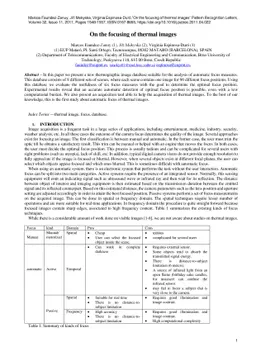 On the focusing of thermal images