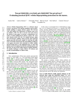 You get PADDING, everybody gets PADDING! You get privacy? Evaluating
  practical QUIC website fingerprinting protections for the masses