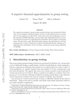 A negative binomial approximation in group testing