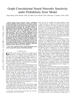 Graph Convolutional Neural Networks Sensitivity under Probabilistic
  Error Model