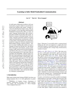 Learning to Infer Belief Embedded Communication