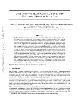 Cost-effective BlackWater Raft on Highly Unreliable Nodes at Scale Out