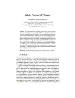 Relative Pose from SIFT Features