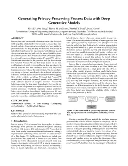 Generating Privacy-Preserving Process Data with Deep Generative Models