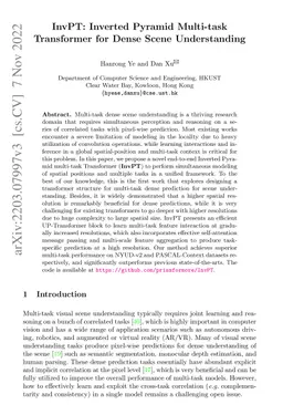 InvPT: Inverted Pyramid Multi-task Transformer for Dense Scene
  Understanding