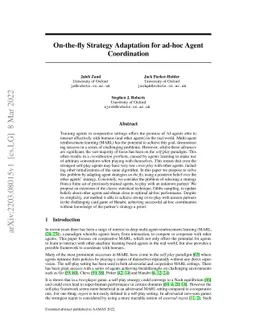 On-the-fly Strategy Adaptation for ad-hoc Agent Coordination