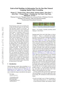 End-to-End Modeling via Information Tree for One-Shot Natural Language
  Spatial Video Grounding