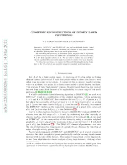 Geometric reconstructions of density based clusterings