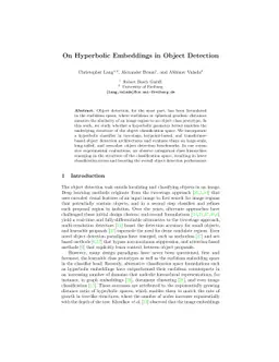 On Hyperbolic Embeddings in 2D Object Detection