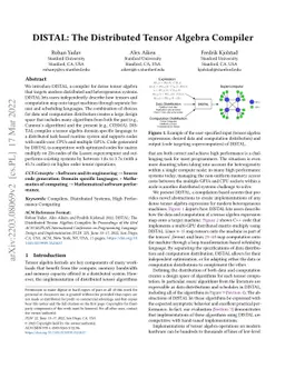 DISTAL: The Distributed Tensor Algebra Compiler