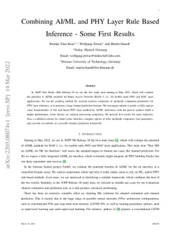 Combining AI/ML and PHY Layer Rule Based Inference -- Some First Results