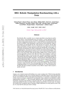 RB2: Robotic Manipulation Benchmarking with a Twist